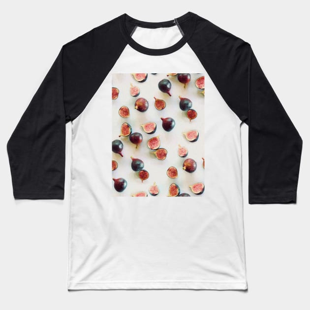 Fresh Figs on Linen Baseball T-Shirt by micklyn